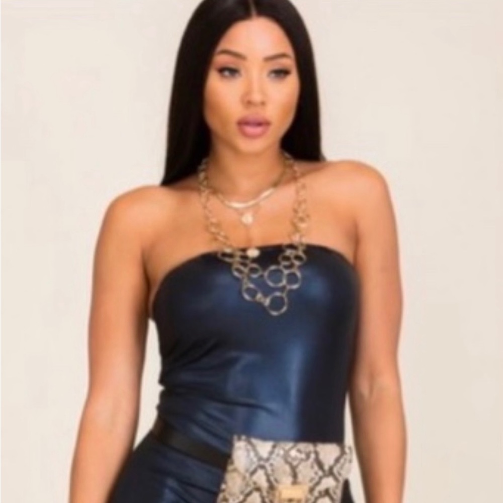 Dark Blue Halter Romper
